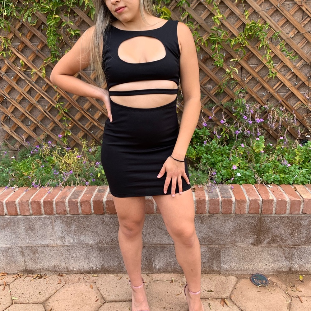 Black Bodycon cut out party dress